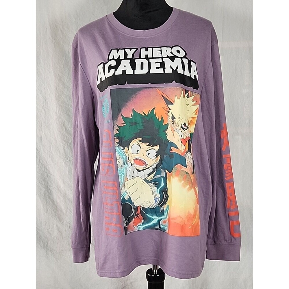 My Hero Academia Izuku Midoriya Katsuki Long Sleeve Graphic Tshirt Anime Mens L